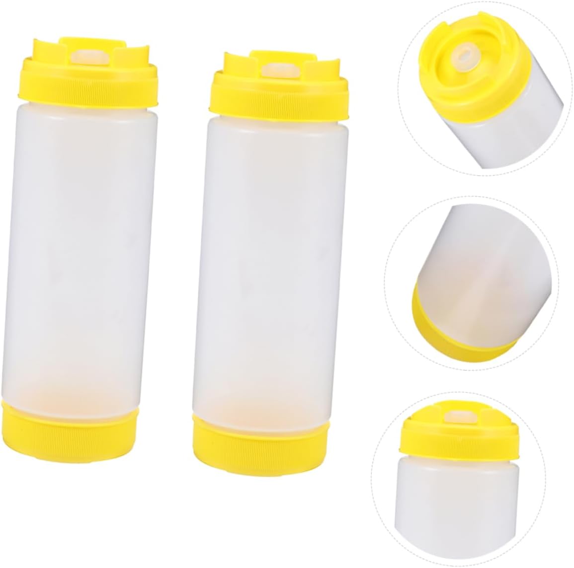 2Pcs Set Two-Handled Squeeze Bottles for Sauces 20oz Refillable Condiment Dispensers