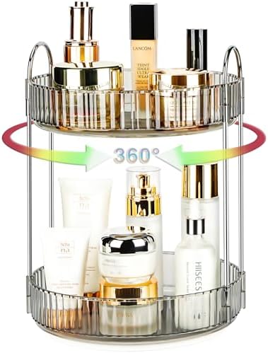 Get organized with Niluks 360-degree rotating makeup organizer Place your essentials anywhere anytime
