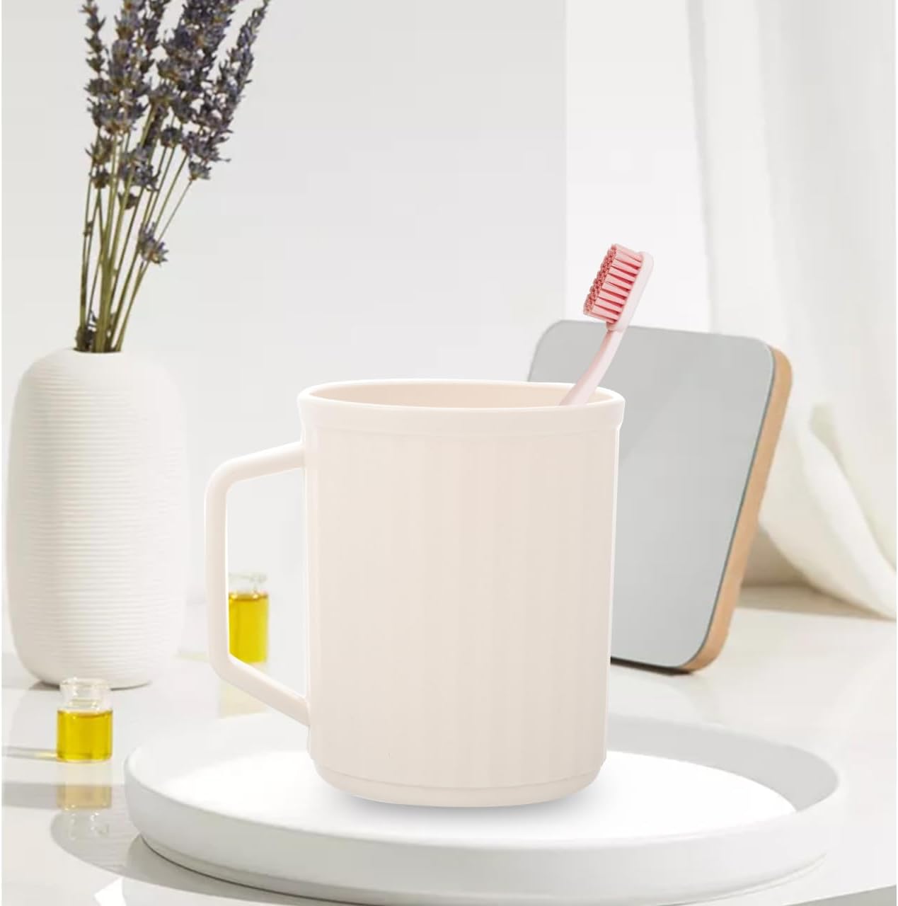 Durable Unbreakable Plastic Toothbrush Holder for Travel Bathroom Use White