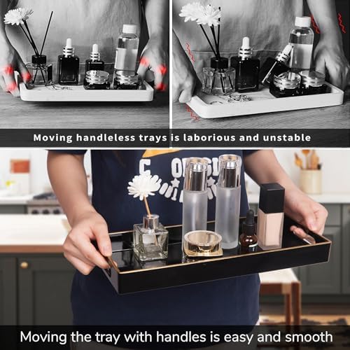 MAONAME Black Bathroom Vanity Tray