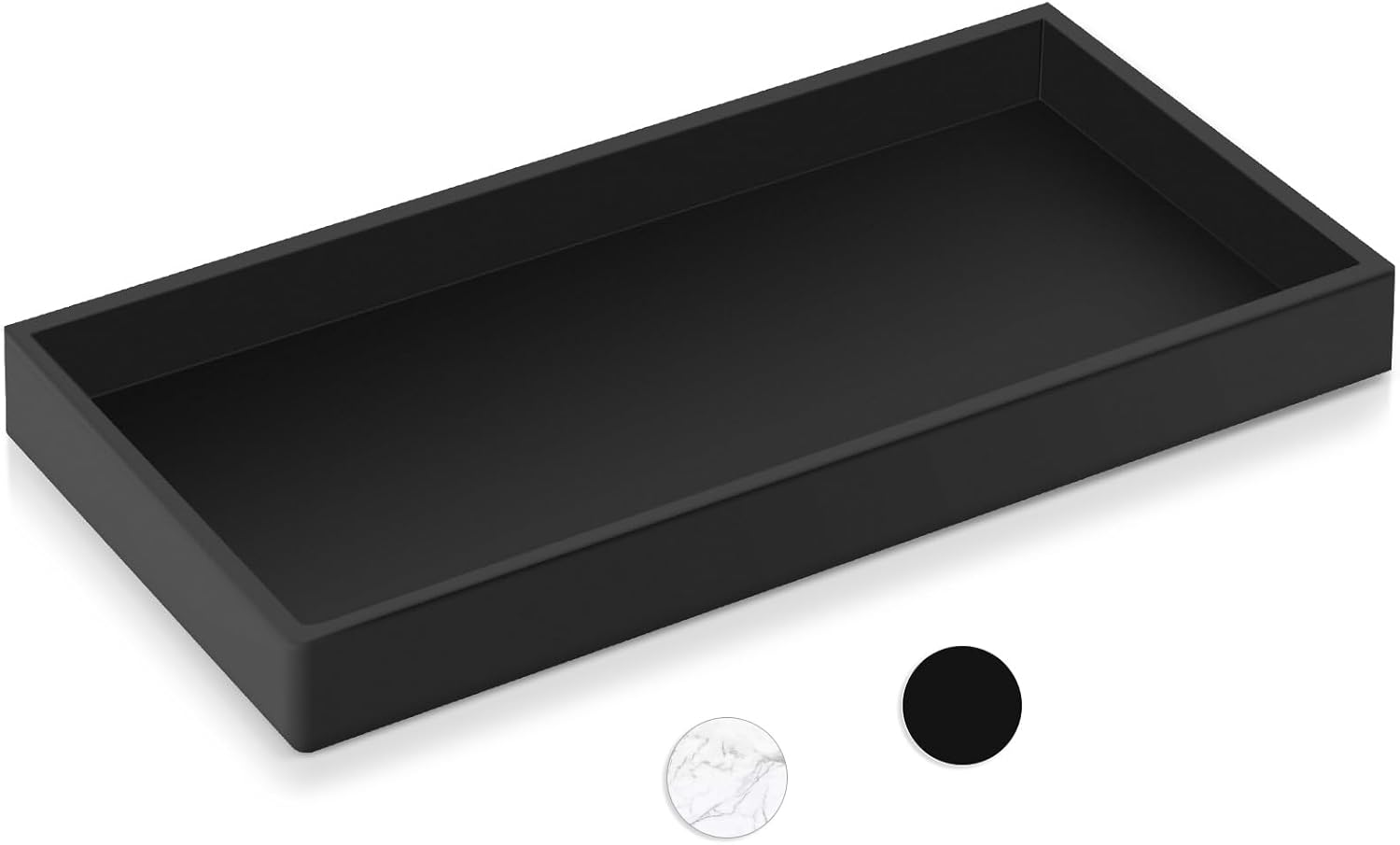 Bathroom Silicone Vanity Sink Organizer Black