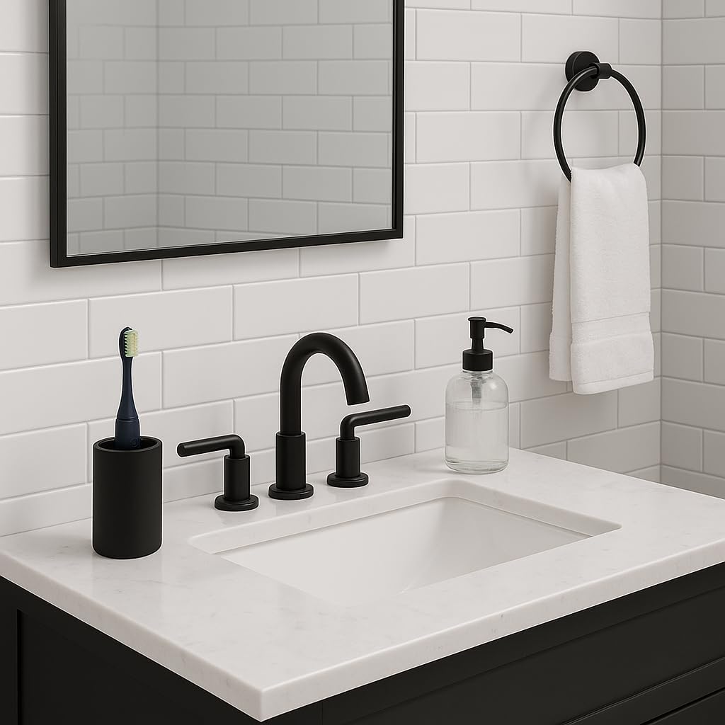 JO LAVIE MATTE BLACK RESIN BATH TUMBLER CUP
