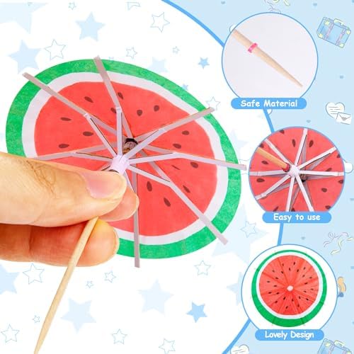 FFNIU 150-Piece Cocktail Umbrellas Assorted Colors Styles