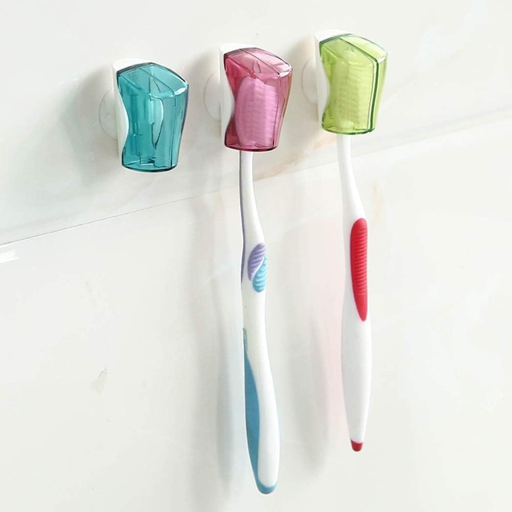 3Pcs Multicolor Toothbrush Holder Set with Suction Cups