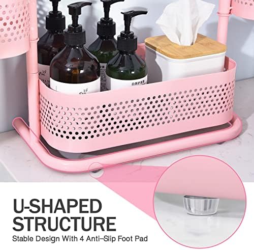 KINGRACK 3 Tier Rotating Bathroom Organizer with Non-Slip Feet