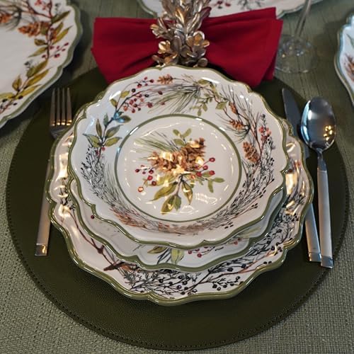 Certified International Winters Forest 11 Melamine Dinner Plates Set of 4