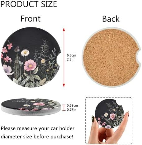 Takiito 2-Piece Car Cup Holder Coasters - Durable and Stylish for Secure Protection