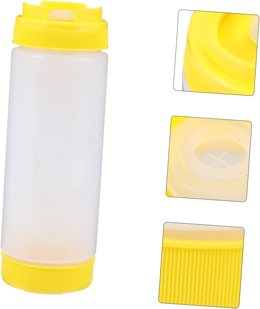 Zerodeko 20oz Squeeze Bottle Dual Head Condiment Dispenser for BBQ Dining