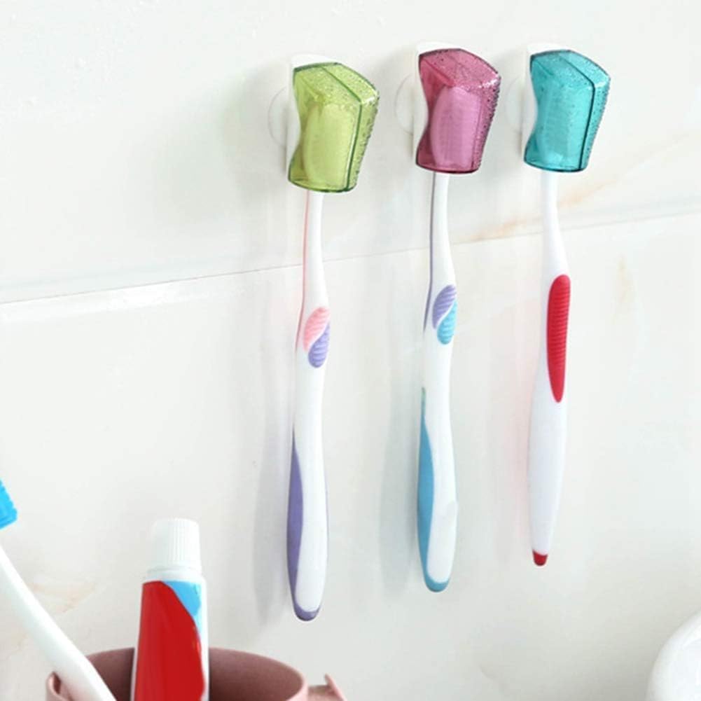 3Pcs Multicolor Toothbrush Holder Set with Suction Cups