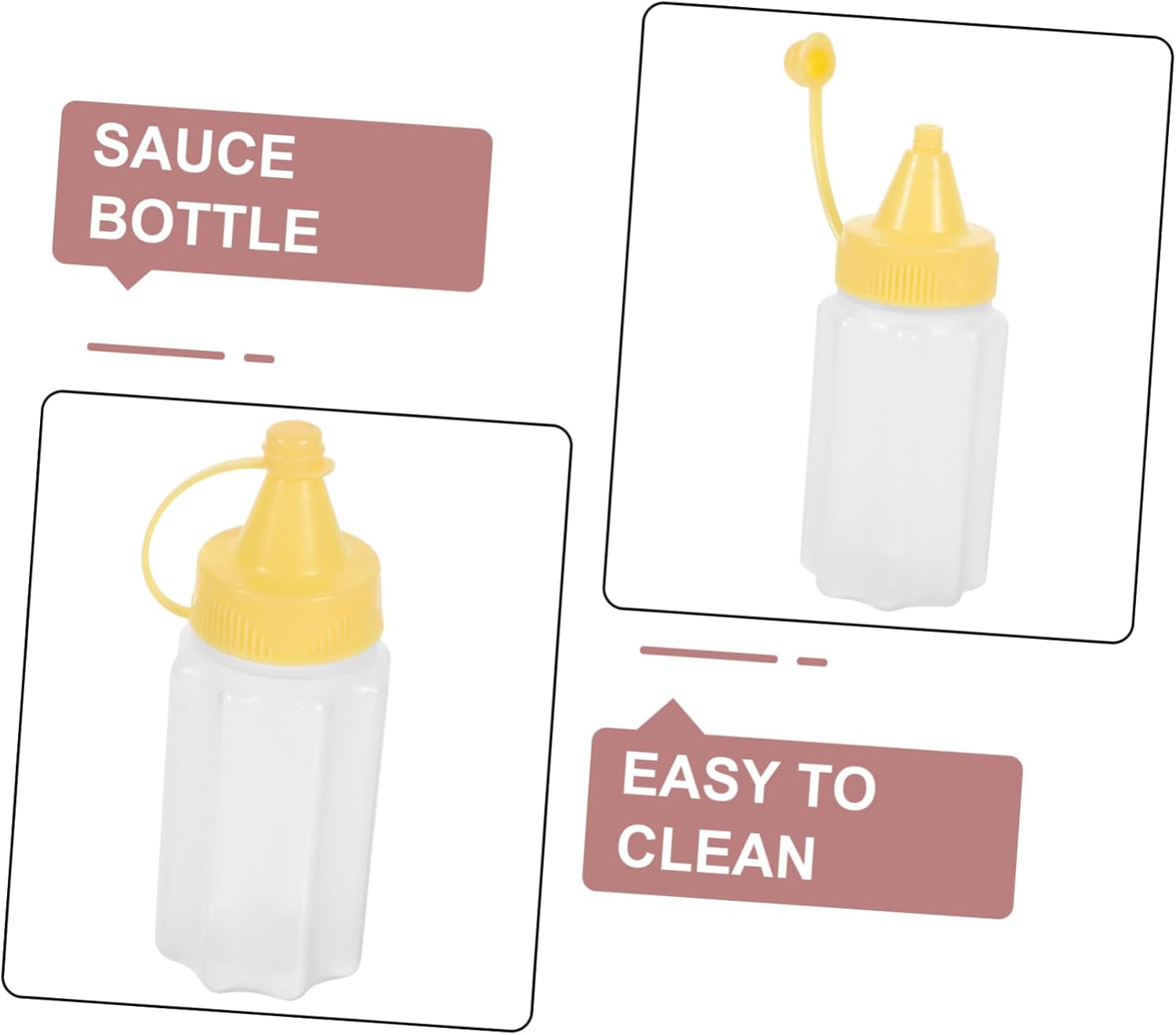 Small Ketchup Squeeze Bottles Set of 12 - Mini Condiment Containers for Kitchen Outdoor Use and More