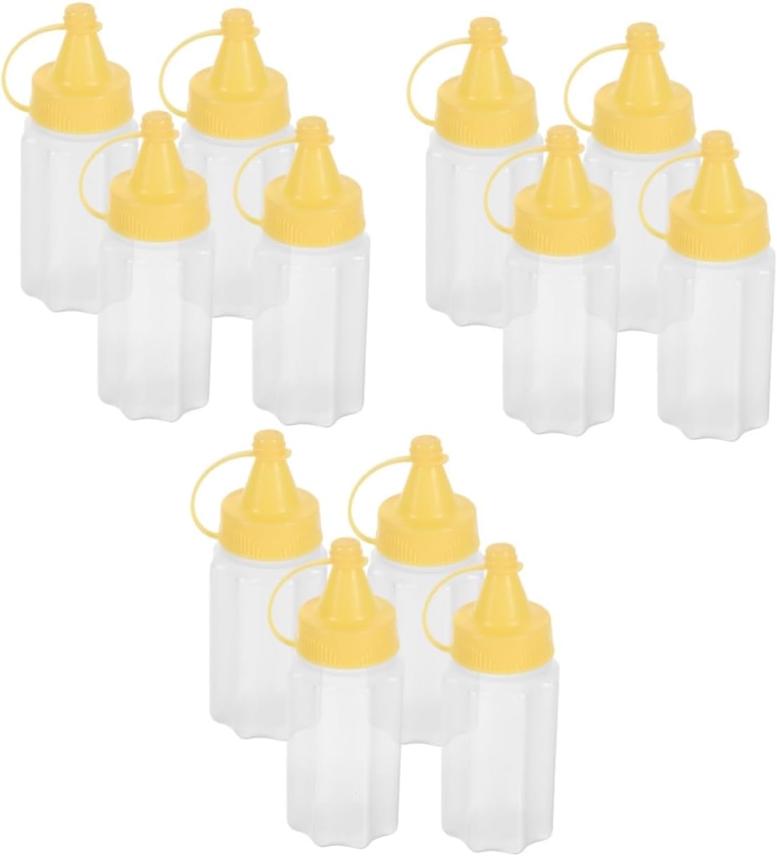 Small Ketchup Squeeze Bottles Set of 12 - Mini Condiment Containers for Kitchen Outdoor Use and More