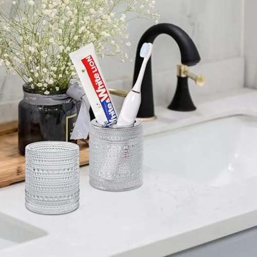 glass bathroom toothbrush holder multi-use storage smooth design