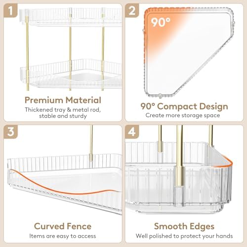 Lifewit 2-Tier Corner Bathroom Counter Organizer