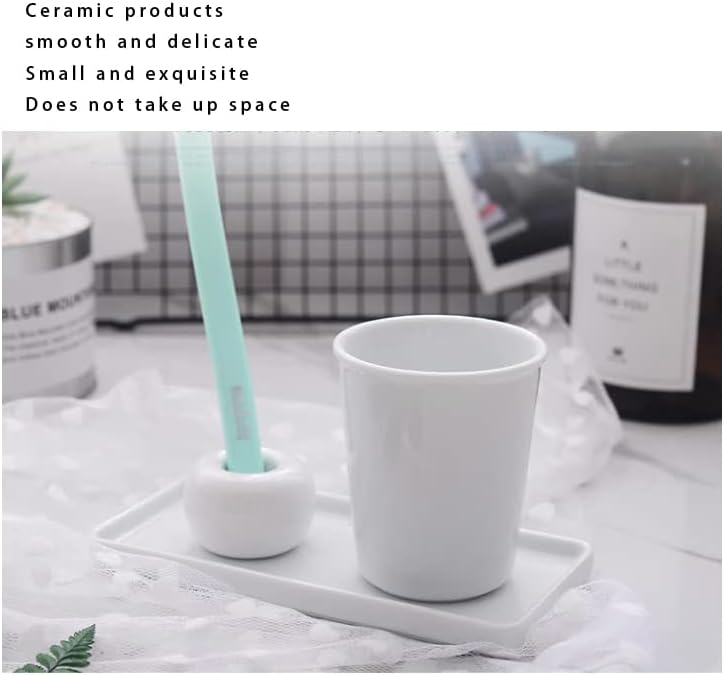 Awhale Ceramic Bathroom Cups 150ml White