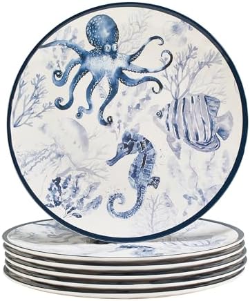 Certified International Melamine Dinner Plates Multicolored Set of 6