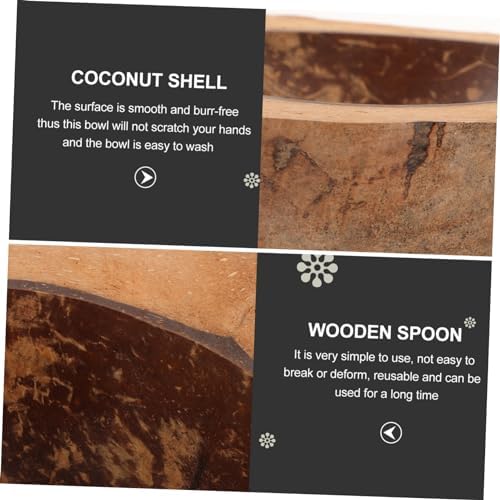 NUOBESTYNatural Coconut Shell Bowl for Daily Use