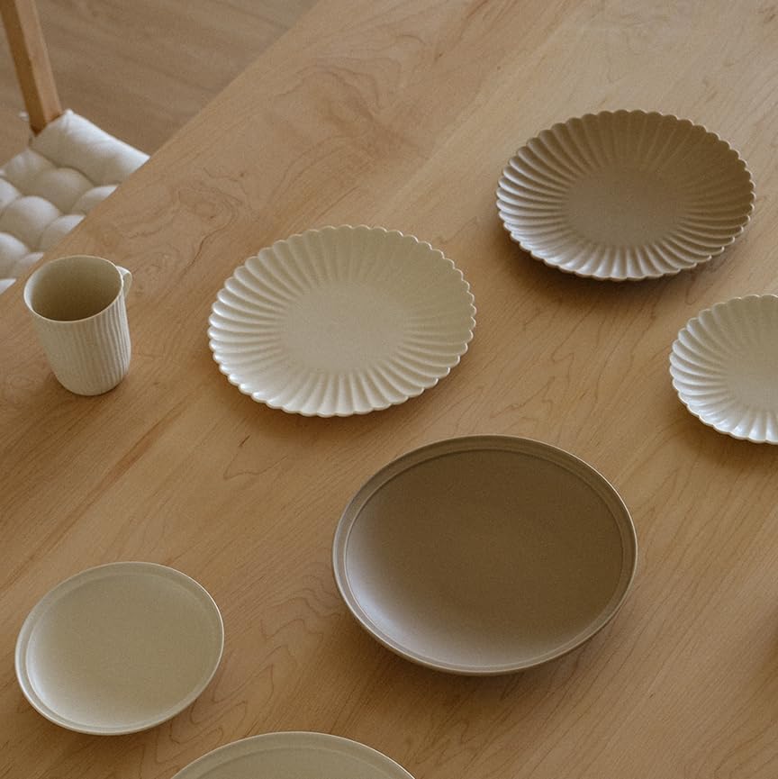 Daisy Dinner Plate Set 6-Piece 9-inch Coconut Caf