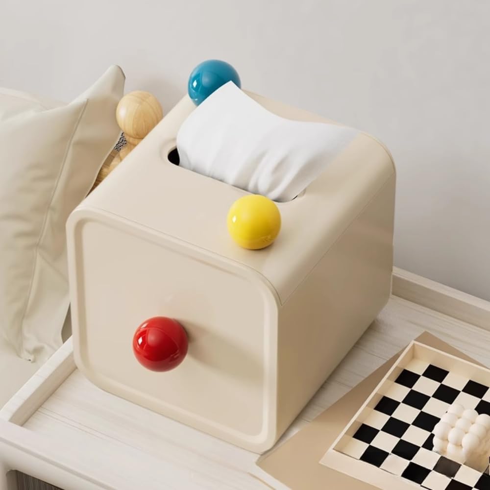 Cute Colored Square Toilet Paper Storage Box Roll Paper Storage Container