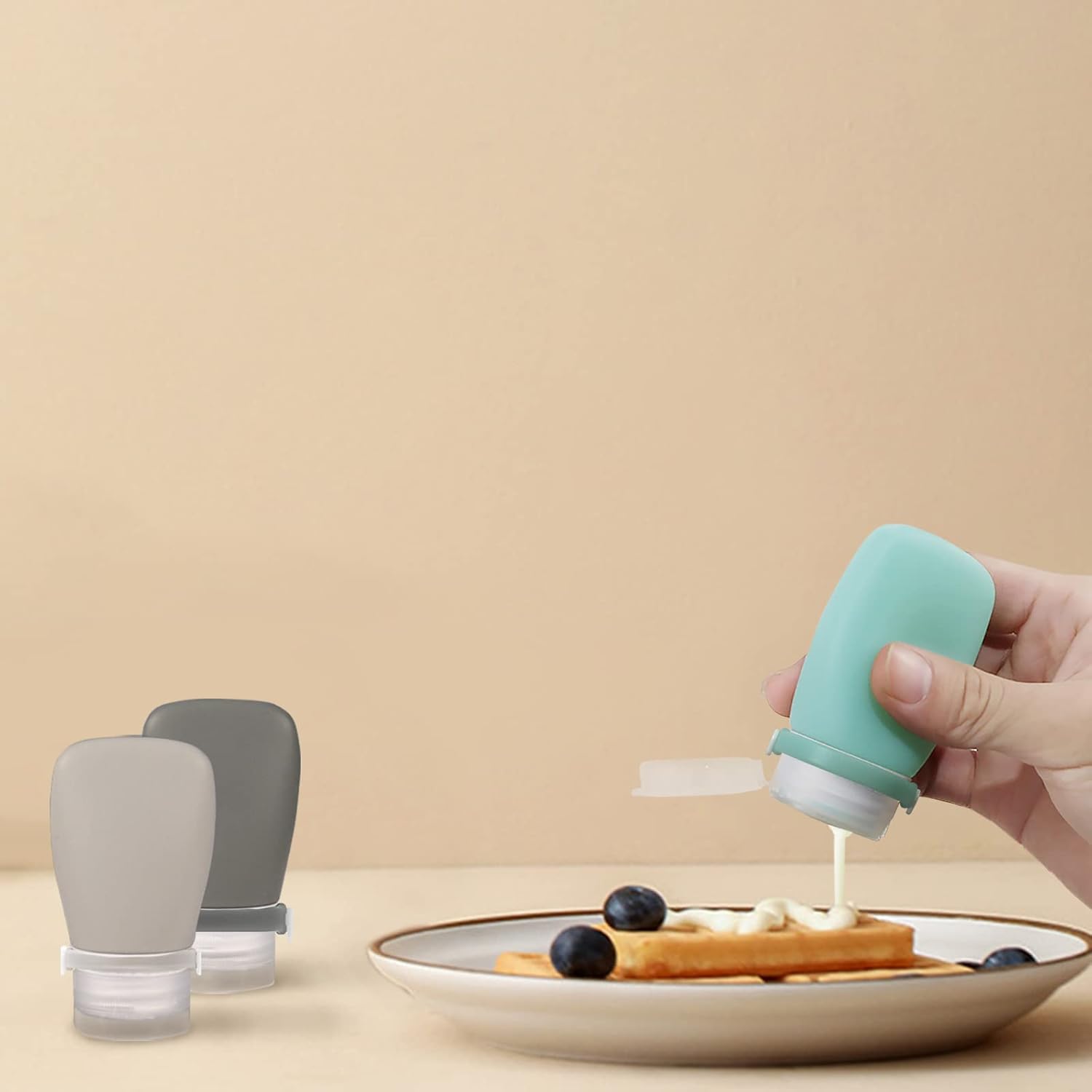 4-Piece Squeeze Salad Dressing Bottles for Travel