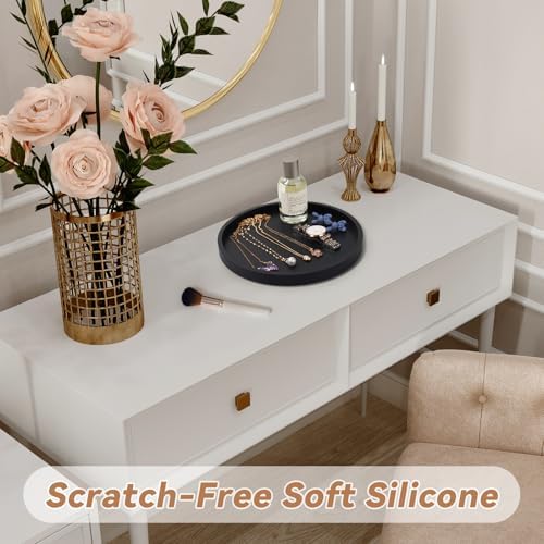 Thickened Silicone Vanity Organizer Tray for Kitchen Bathroom Use