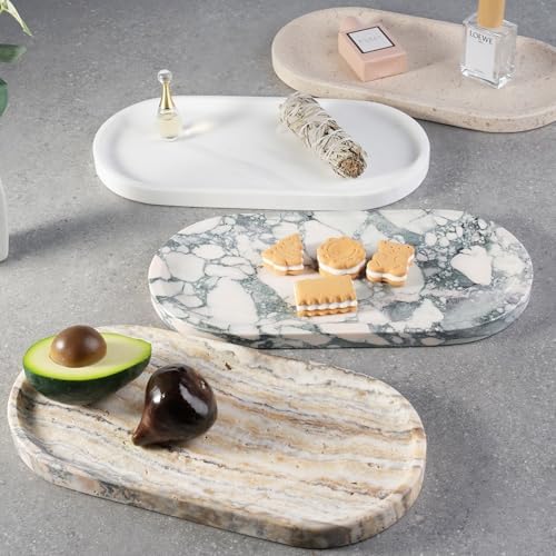 Koville Beige Yellow Vanity Tray for Bathroom Desktop Decor