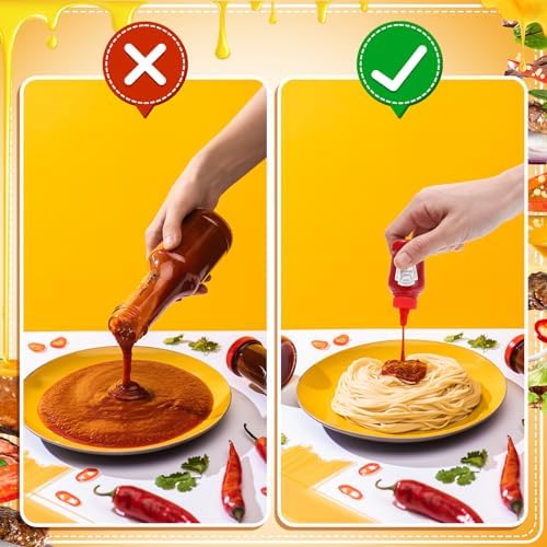16pcs Mini Ketchup Bottles 25ML Compact Durable for Storage