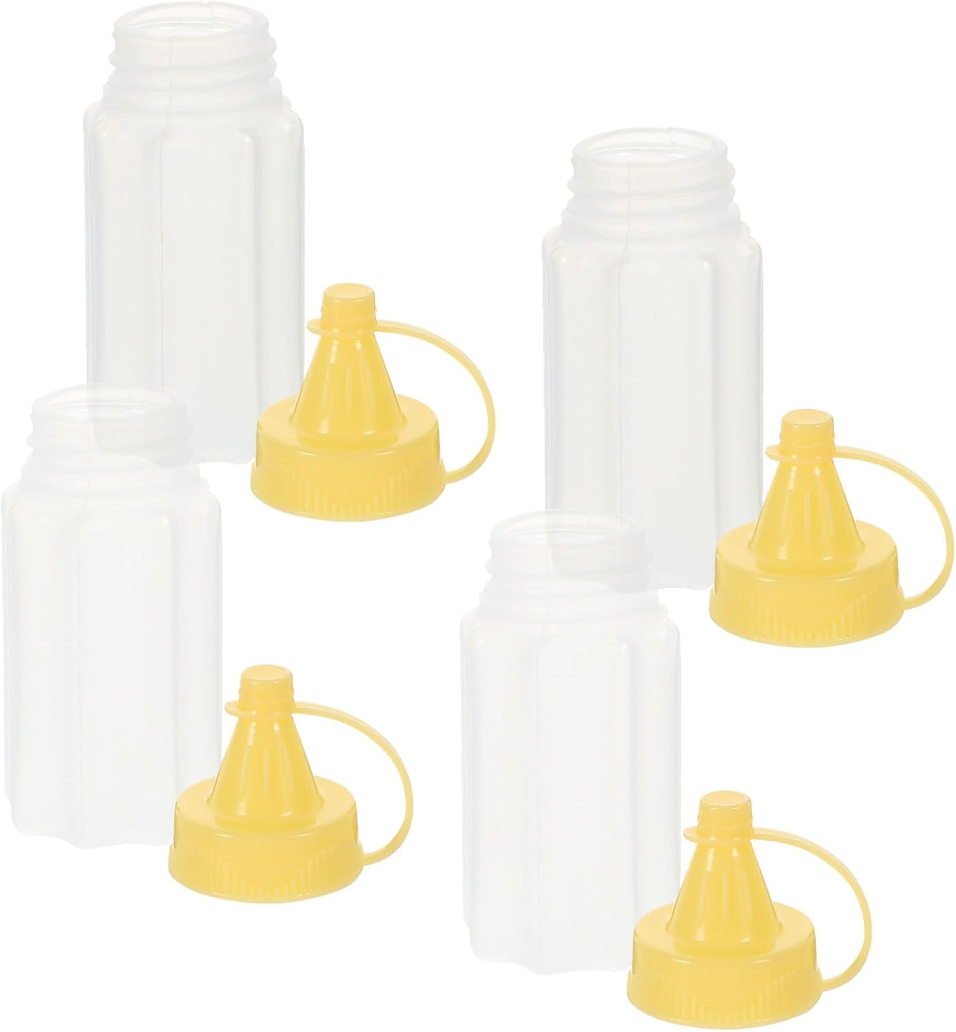 HEALLILY 4-Piece Condiment Squeeze Bottles Set 30ml Durable Leak-Proof