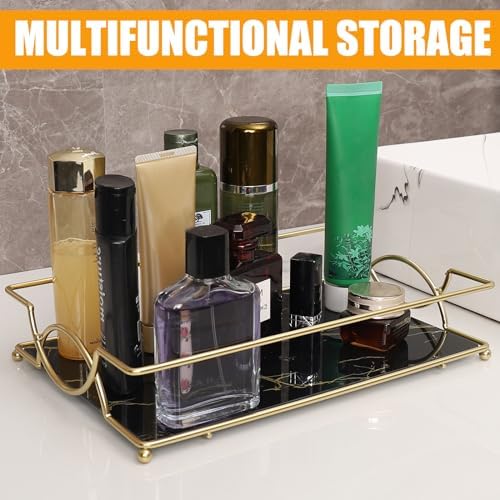 Luxury and class elegant glass bathroom tray for home bathroom or bedroom with stylish displays and secure storage