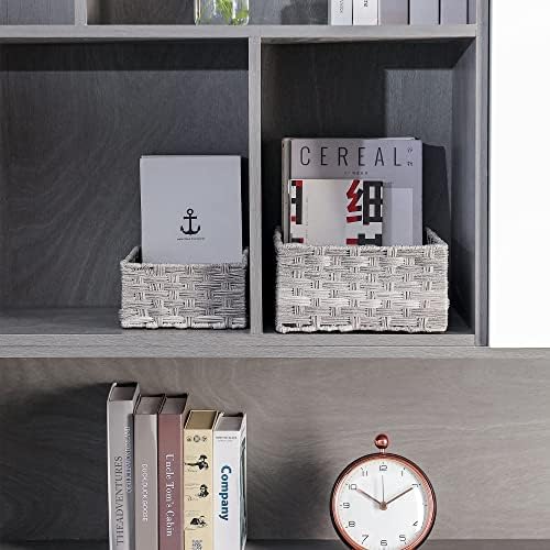 Woven Plastic Tank Cubby Organizing Basket for Bathroom More Durable Waterproof for Toiletries Small Items