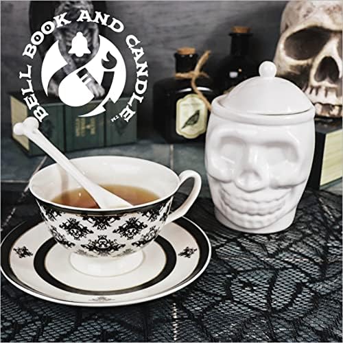 Skeleton Signed 12 Oz Sugar Bowl With Bone Spoon