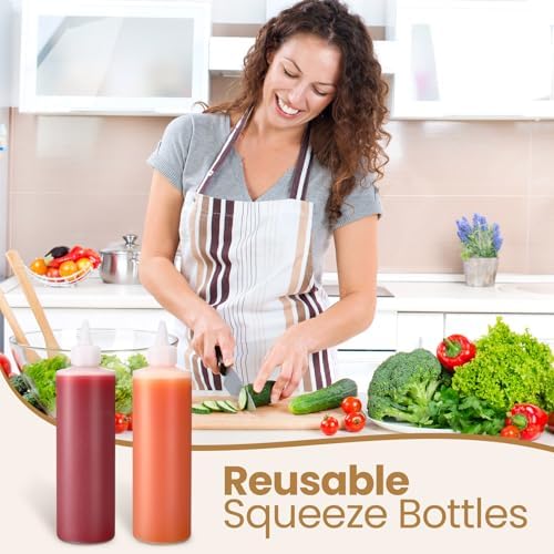 Irenare 30-Piece Plast Squeeze Bottles for Sauces