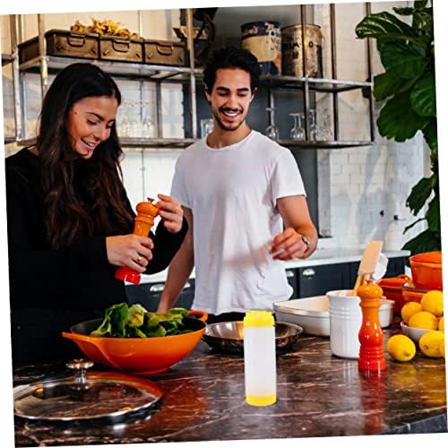 Zerodeko 20oz Squeeze Bottle Dual Head Condiment Dispenser for BBQ Dining