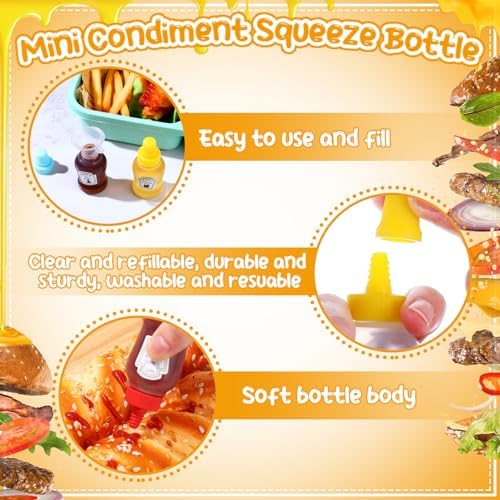 16pcs Mini Ketchup Bottles 25ML Compact Durable for Storage