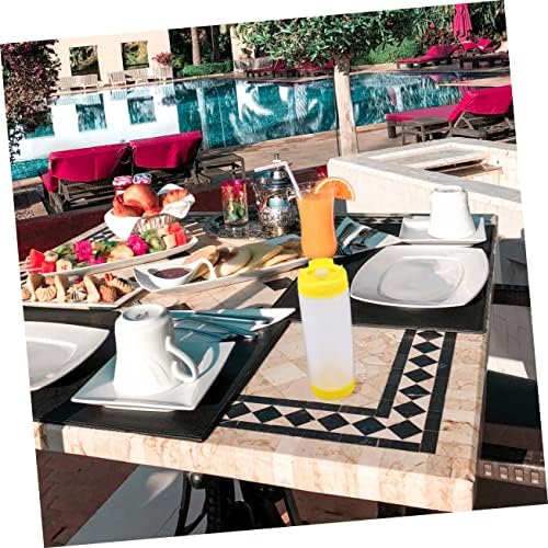 Zerodeko 20oz Squeeze Bottle Dual Head Condiment Dispenser for BBQ Dining
