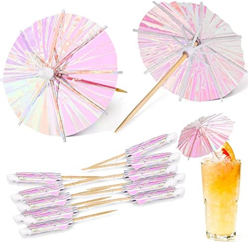 Didaey Fluorescent 50-Piece Parasol Umbrella Cocktail Picks for Summer Outdoor Entertaining