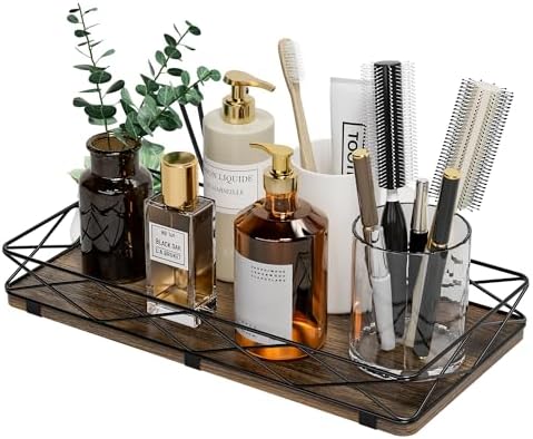 Lixple 13 Metal and Wood Toilet Tank Organizer