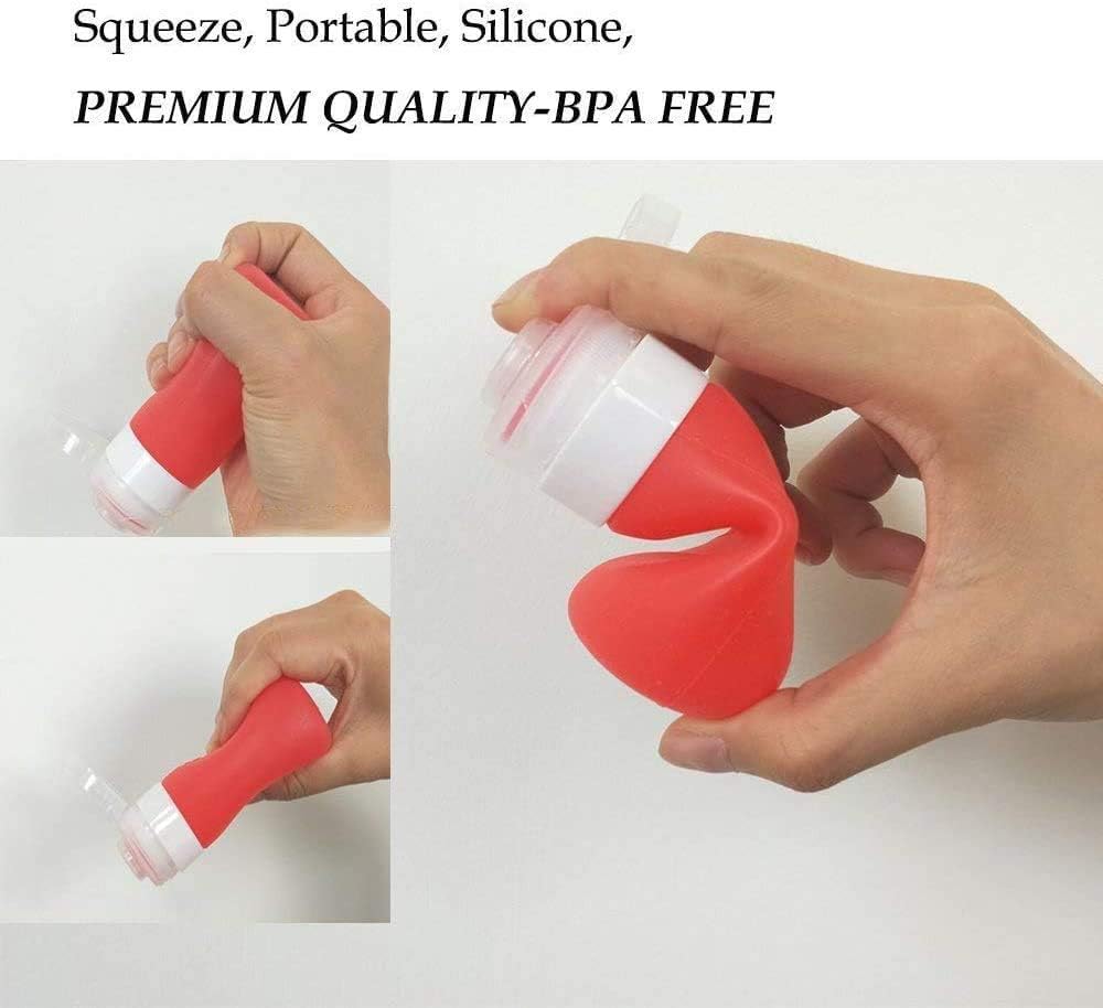 Leakless Set - 4 Condiment Squeeze Bottles for Kitchen Travel
