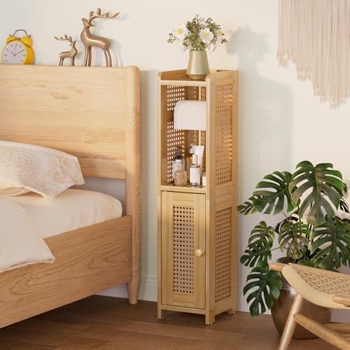 Amazing Bamboo Toilet Paper Storage Cabinet for Narrow Spaces and Small Bathrooms