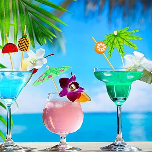 Bzybyy 160-Piece Umbrella Cocktail Picks for Luau Tropical Hawaiian Party Decorations and Thematic Events