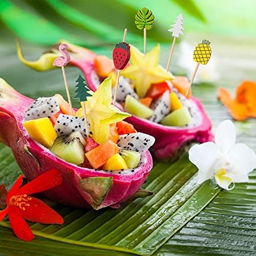Patelai 160 Pcs Cocktail Accessories Delicate Tropical Bamboo Picks Perfect for Summer Parties