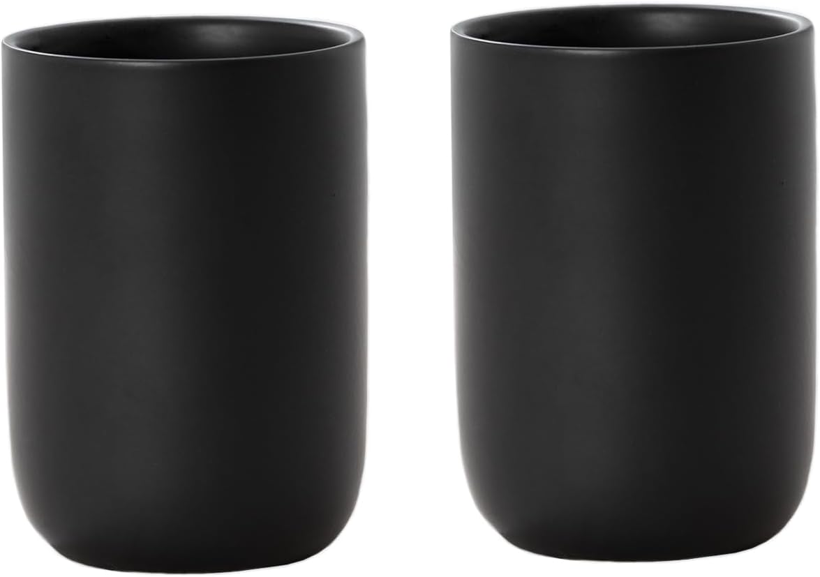 Matte Black Ceramic Toothbrush Cup 433 x 315
