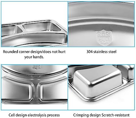 Durable 304 Stainless Steel Divided Plates for Every Day