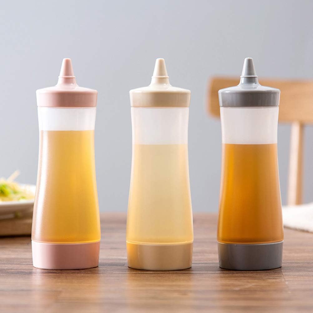 Value Set of 3 Condiment Squeeze Bottles Perfect for Reach for Your Spoons - Easy Squeeze No Leaks Preserve Color