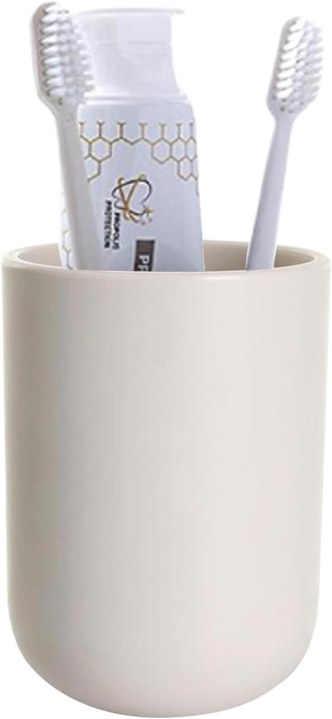 UVIVIU High-Quality Plastic Toothbrush Cup 350ml Khaki Color Durable Safe for Both Use
