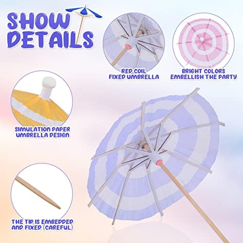 150-Count tropical umbrella picks for parties weddings and tropical drinks