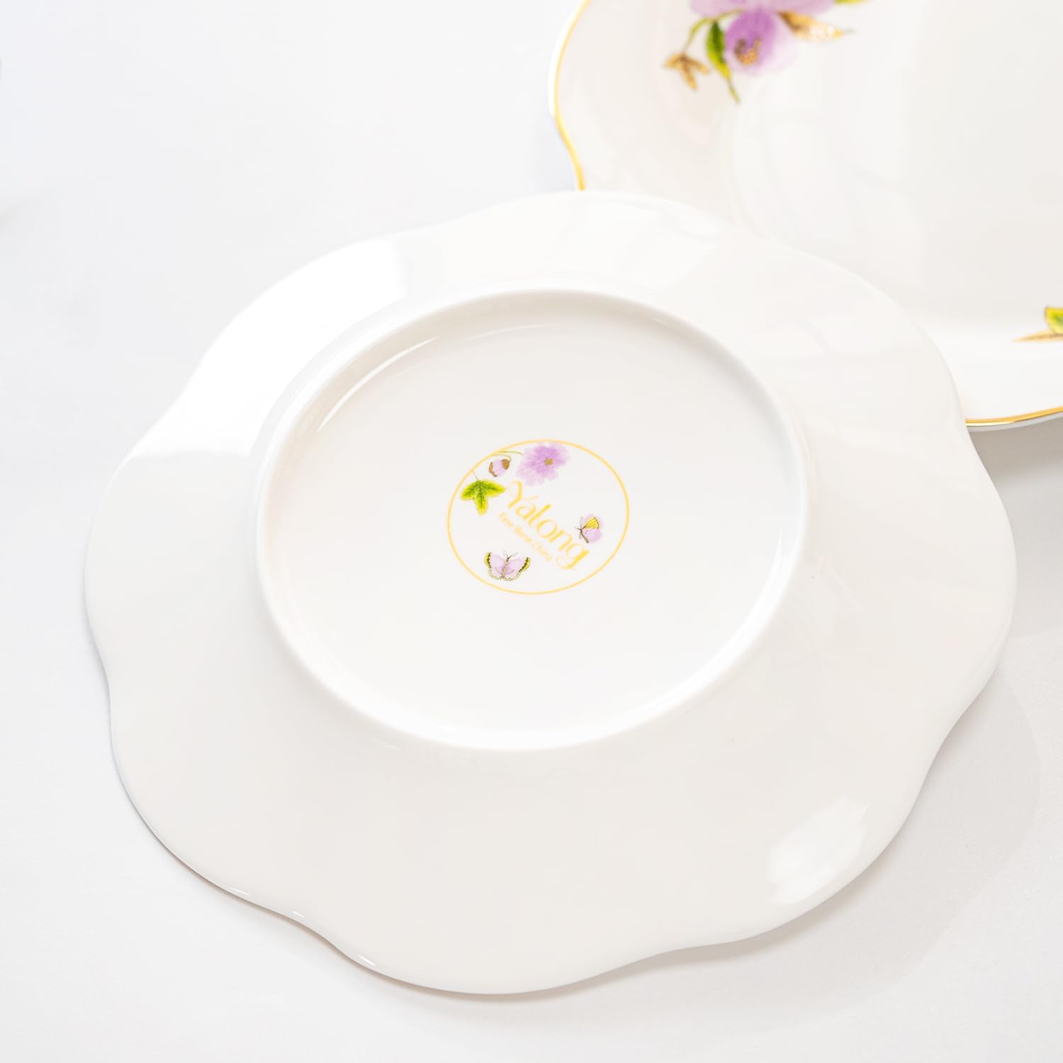 YALONG Ceramic 8-Inch Appetizer Plates china Stackable Set of 2