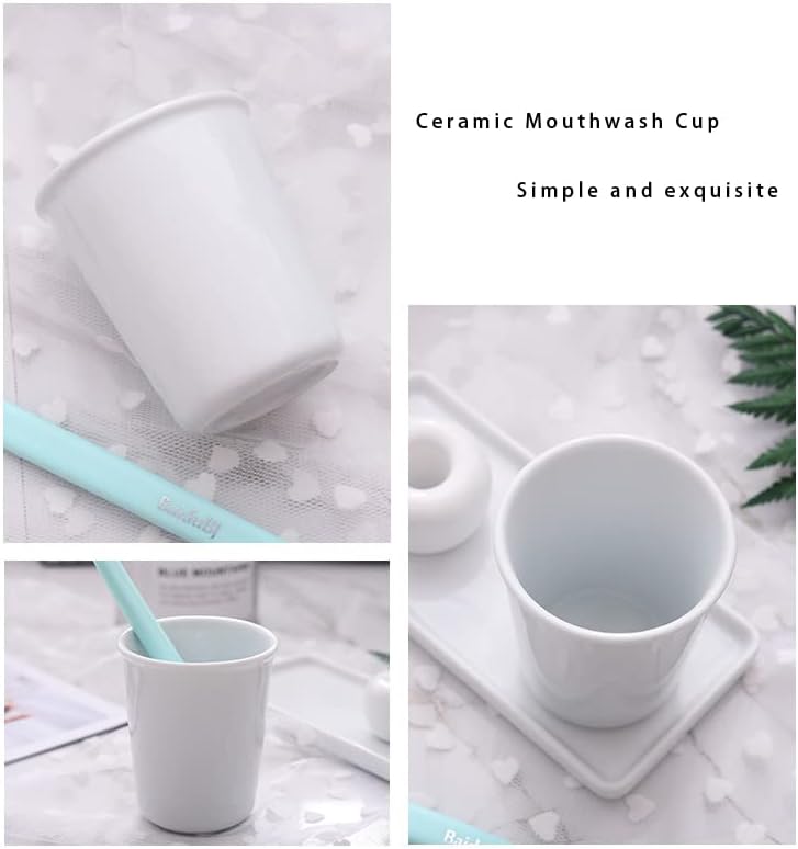 Awhale Ceramic Bathroom Cups 150ml White