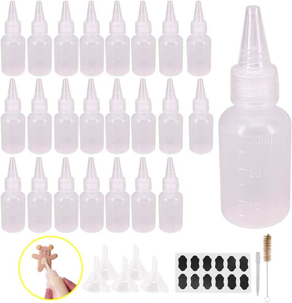 Set of 24 Party-Ready Squeeze Bottles for Cookie Decorating More