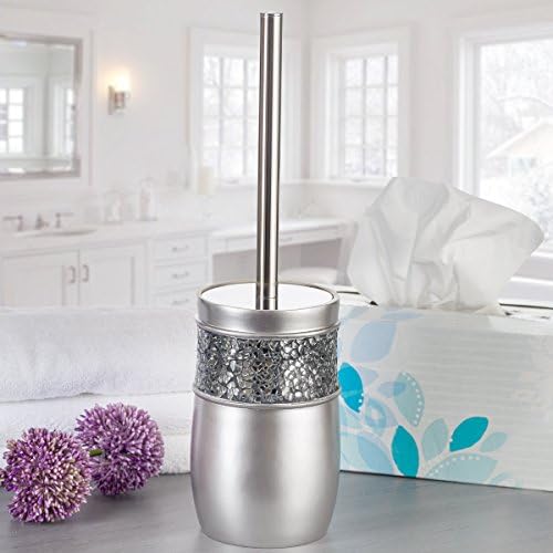 Crackled Glass Toilet Brush Set - Rust-Resistant Durable