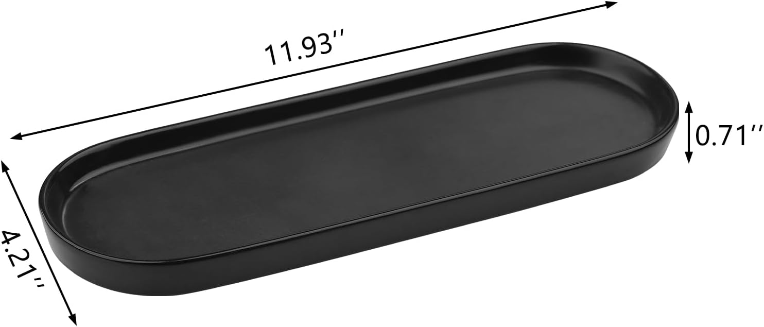 VanEnjoy Set of 2 Black Vanity Trays for Bathroom Kitchen use